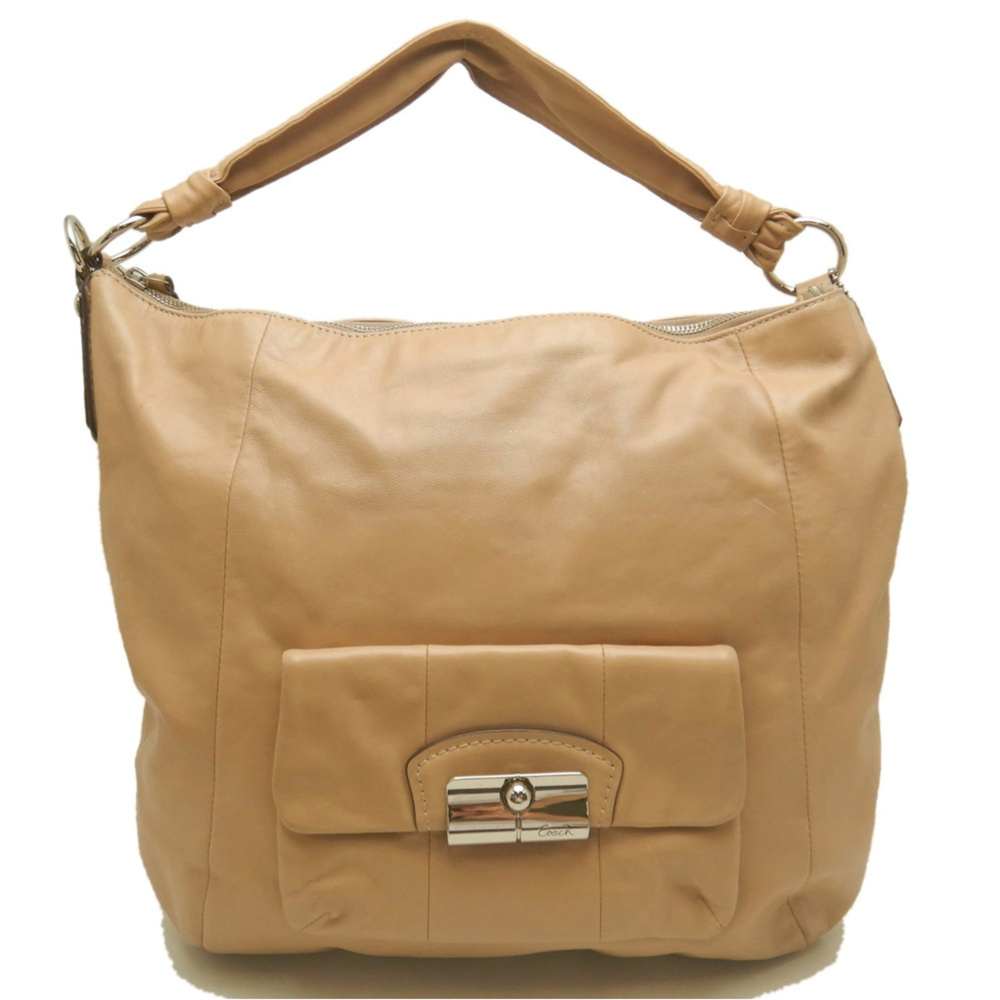COACH Kristin Large Hobo 14769 Shoulder Bag, Leather, Beige, Women's, Item No...